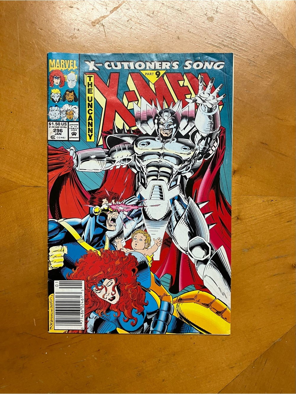 Vintage 1993 Marvel Uncanny X-Men 296 Comic Book XCutioners Song Part 9